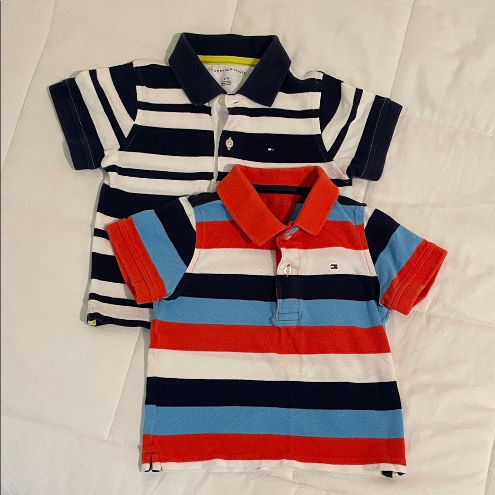 Tommy Hilfiger Kids Polo Shirts - Navy White, and Orange, White and Light Blue